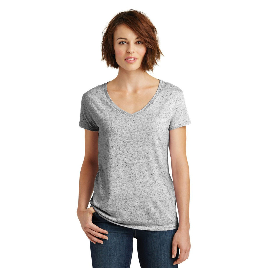 District Women's White/Black Cosmic Cosmic Relaxed V-Neck Tee