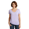 District Women's White/Pink Cosmic Cosmic Relaxed V-Neck Tee