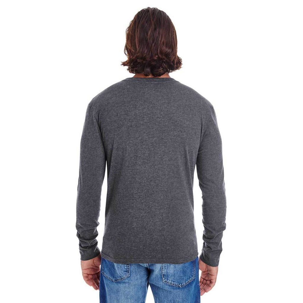 Econscious Men's Charcoal/Black Heather Sueded Long-Sleeve Jersey