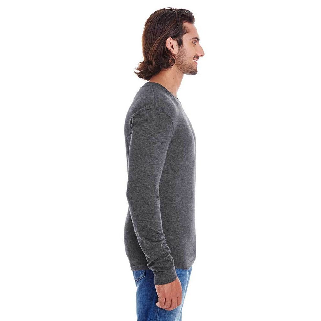 Econscious Men's Charcoal/Black Heather Sueded Long-Sleeve Jersey