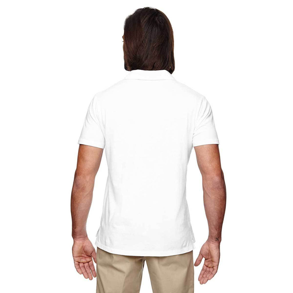 Econscious Men's White Organic Cotton Jersey Short-Sleeve Polo