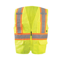 OccuNomix Men's Yellow High Visibility Two-Tone Surveyor X Back Mesh Vest