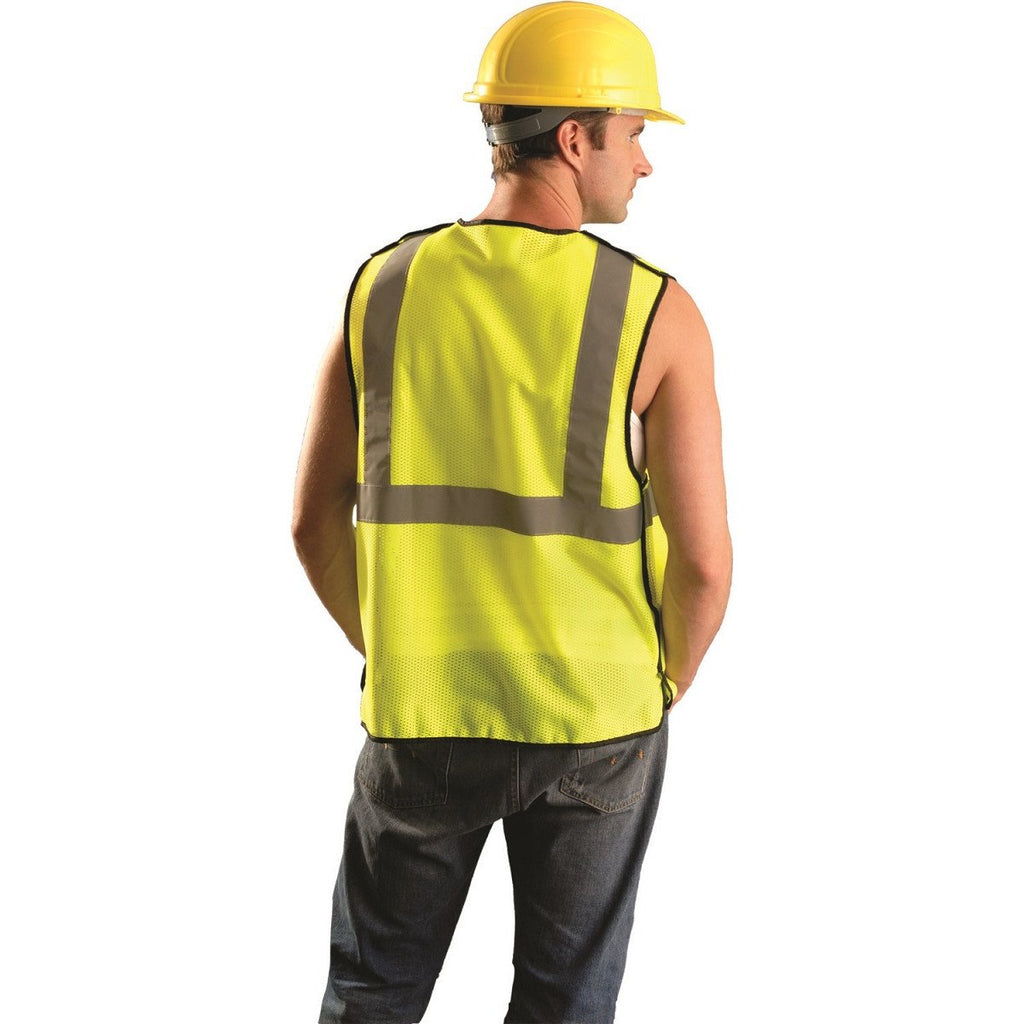 OccuNomix Men's Yellow High Visibility Value Mesh 5-pt. Break-Away Safety Vest