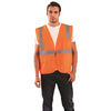 OccuNomix Men's Orange High Visibility Value Solid Standard Zipper Safety Vest