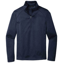 Port Authority Men's Dress Blue Navy Heather Diamond Fleece Quarter Zip Pullover