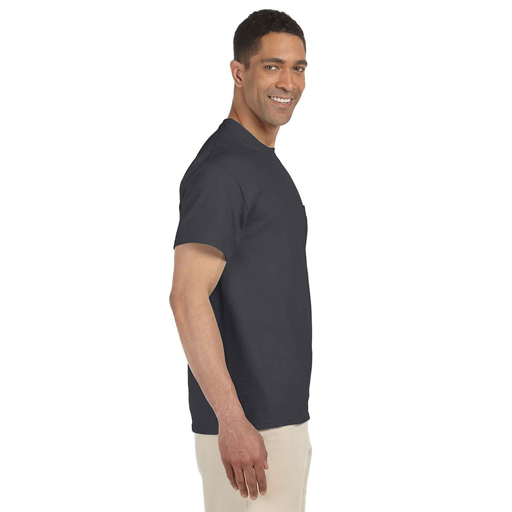 Gildan Men's Charcoal Ultra Cotton Pocket T-Shirt