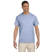 Gildan Men's Light Blue Ultra Cotton Pocket T-Shirt