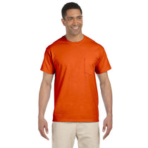 Gildan Men's Orange Ultra Cotton Pocket T-Shirt