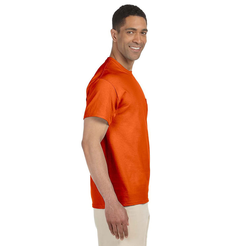 Gildan Men's Orange Ultra Cotton Pocket T-Shirt