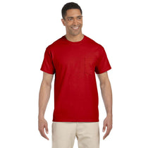 Gildan Men's Red Ultra Cotton Pocket T-Shirt