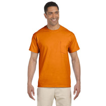 Gildan Men's Safety Orange Ultra Cotton Pocket T-Shirt