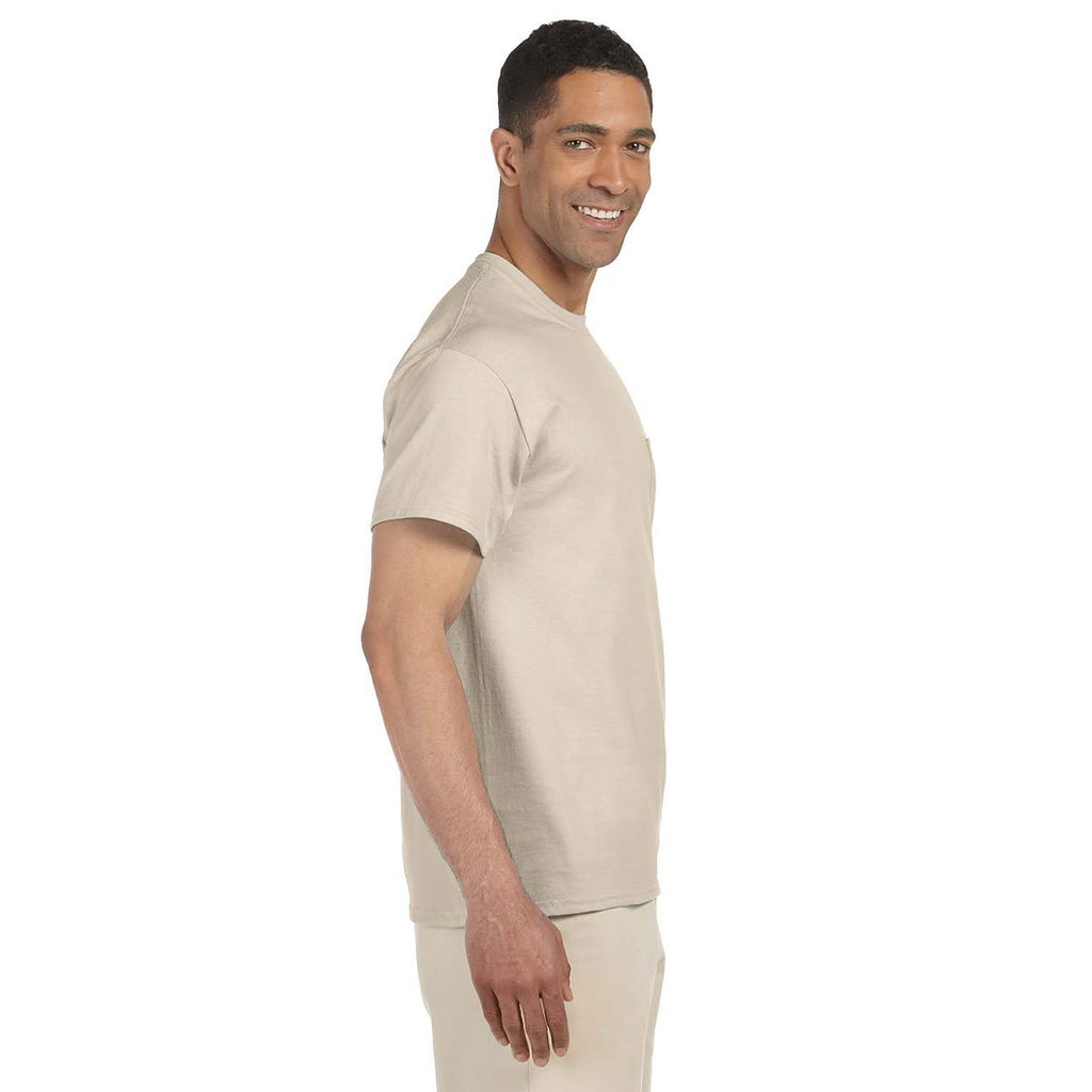 Gildan Men's Sand Ultra Cotton Pocket T-Shirt
