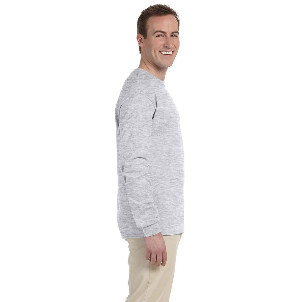 Gildan Men's Ash Grey Ultra Cotton Long Sleeve T-Shirt