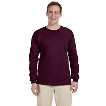 Gildan Men's Maroon Ultra Cotton Long Sleeve T-Shirt