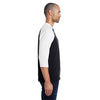 Gildan Men's Black/White 5.3 oz. 3/4-Raglan Sleeve T-Shirt