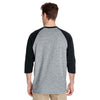 Gildan Men's Sport Grey/Black 5.3 oz. 3/4-Raglan Sleeve T-Shirt