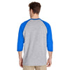 Gildan Men's Sport Grey/Royal 5.3 oz. 3/4-Raglan Sleeve T-Shirt