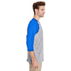Gildan Men's Sport Grey/Royal 5.3 oz. 3/4-Raglan Sleeve T-Shirt