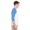 Gildan Men's White/Carolina Blue 5.3 oz. 3/4-Raglan Sleeve T-Shirt