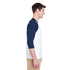 Gildan Men's White/Navy 5.3 oz. 3/4-Raglan Sleeve T-Shirt