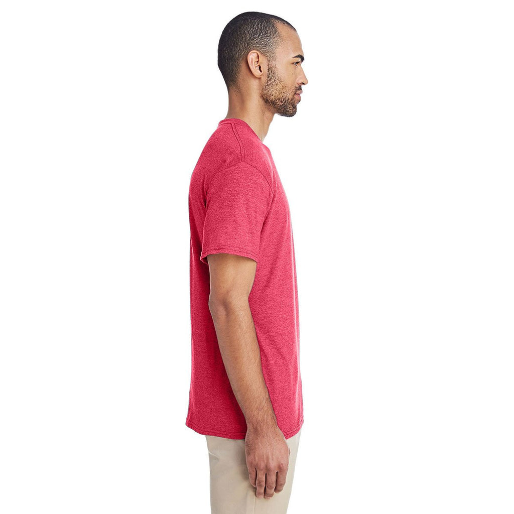 Gildan Men's Heather Sport Scarlet Red 5.5 oz. 50/50 T-Shirt