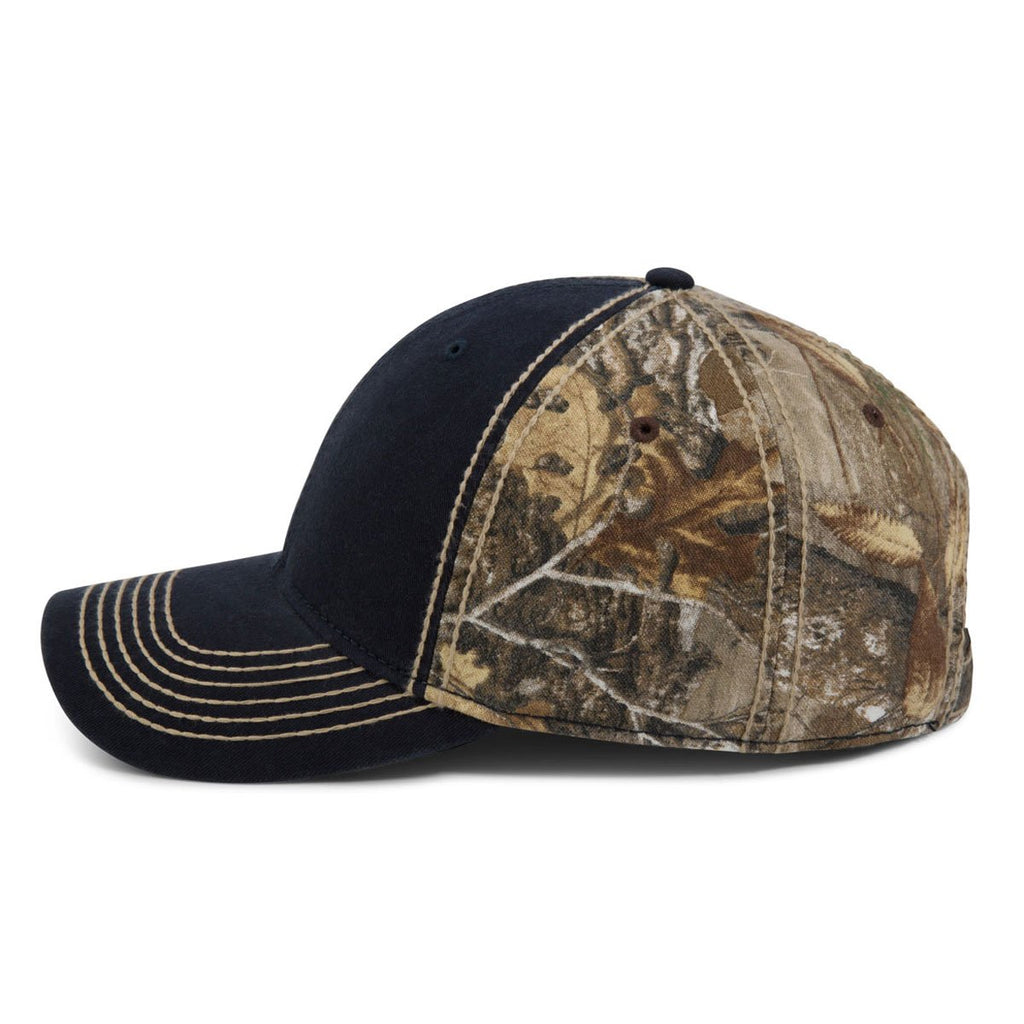 Paramount Apparel Navy/Realtree Edge Washed Cotton and Camo Cap