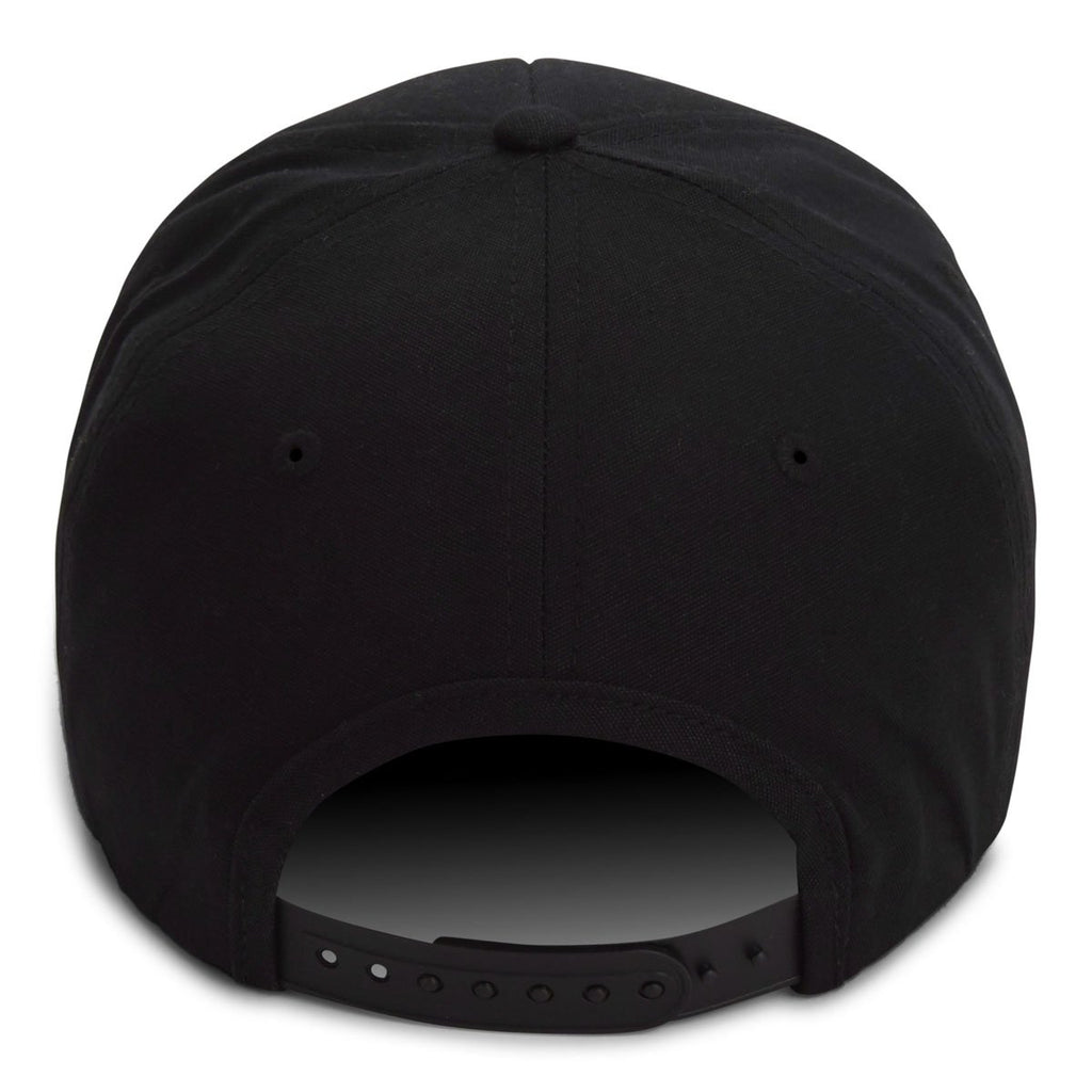 Paramount Apparel Black Five Panel Foam Backed Canvas Cap