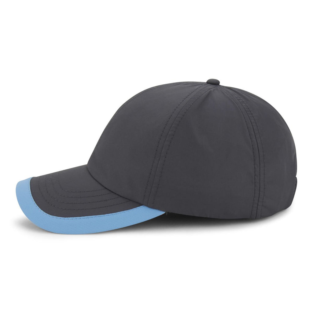 Paramount Apparel Charcoal/Azure Blue Performance Contrasting Visor