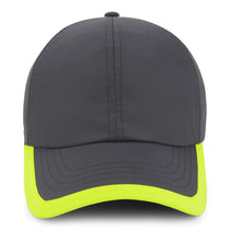 Paramount Apparel Charcoal/Fluorescent Yellow Performance Contrasting Visor