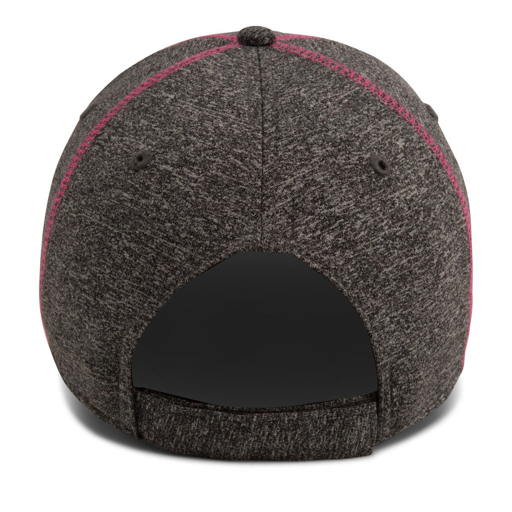 Paramount Apparel Heather Grey/Hot Pink Heathered Performance Cap