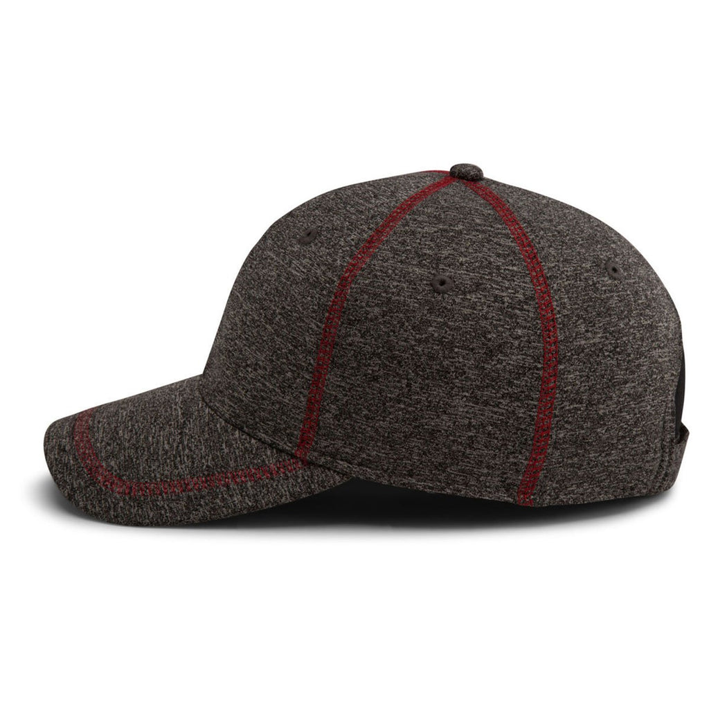 Paramount Apparel Heather Grey/Red Heathered Performance Cap
