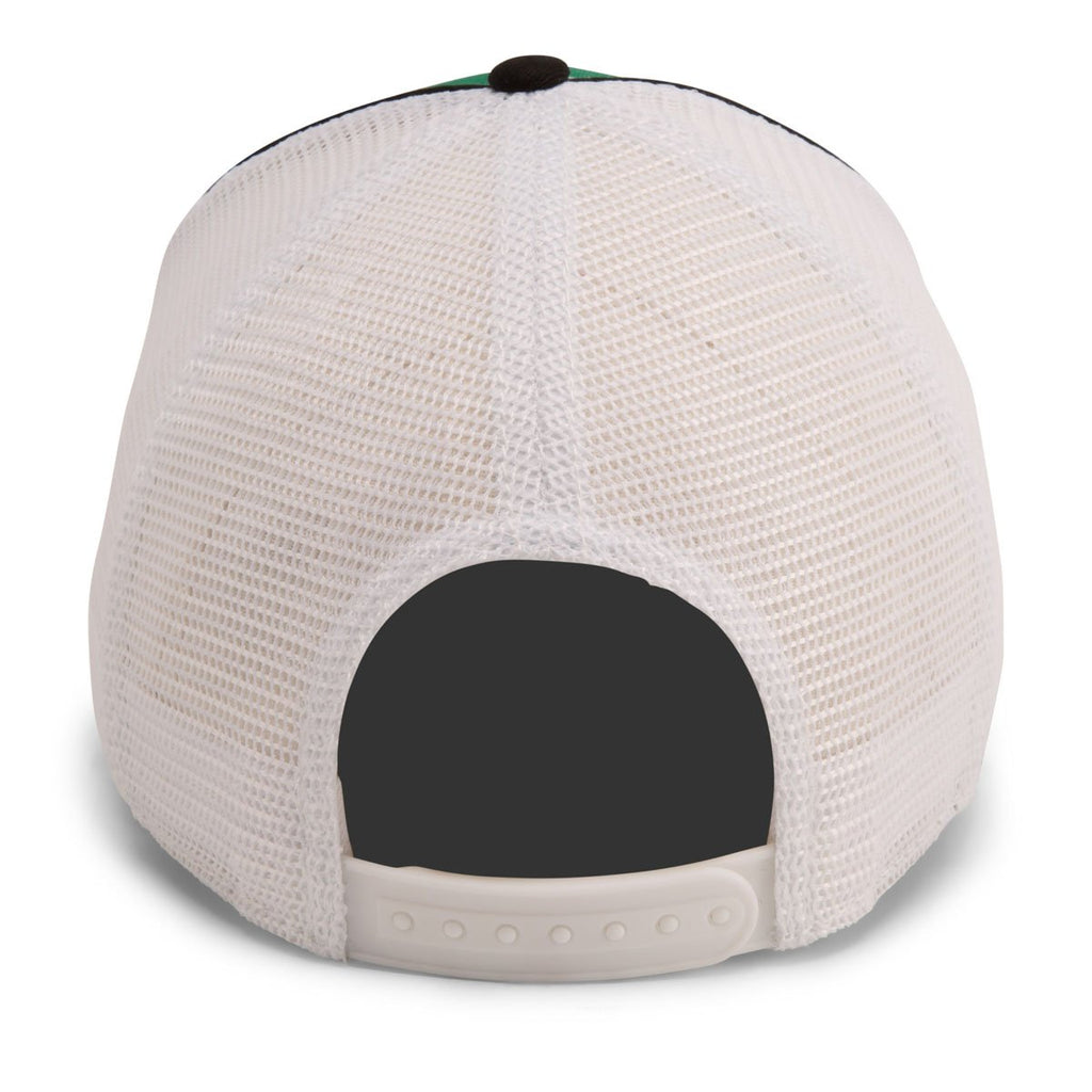 Paramount Apparel Kelly/Black/White Piped Fine Mesh Cap