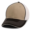 Paramount Apparel Khaki/Black/White Piped Fine Mesh Cap