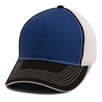 Paramount Apparel Royal/Black/White Piped Fine Mesh Cap