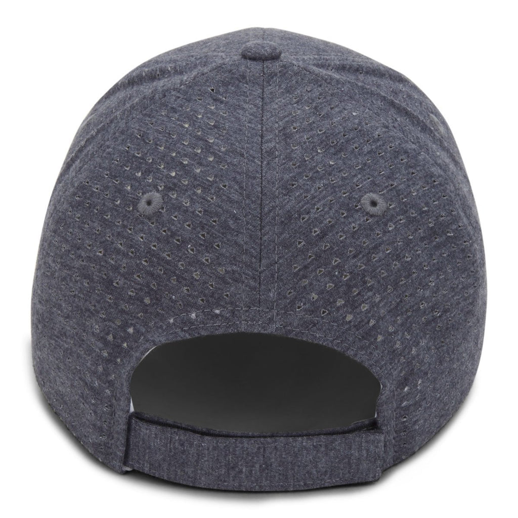 Paramount Apparel Navy Heather Perforated Jersey Cap