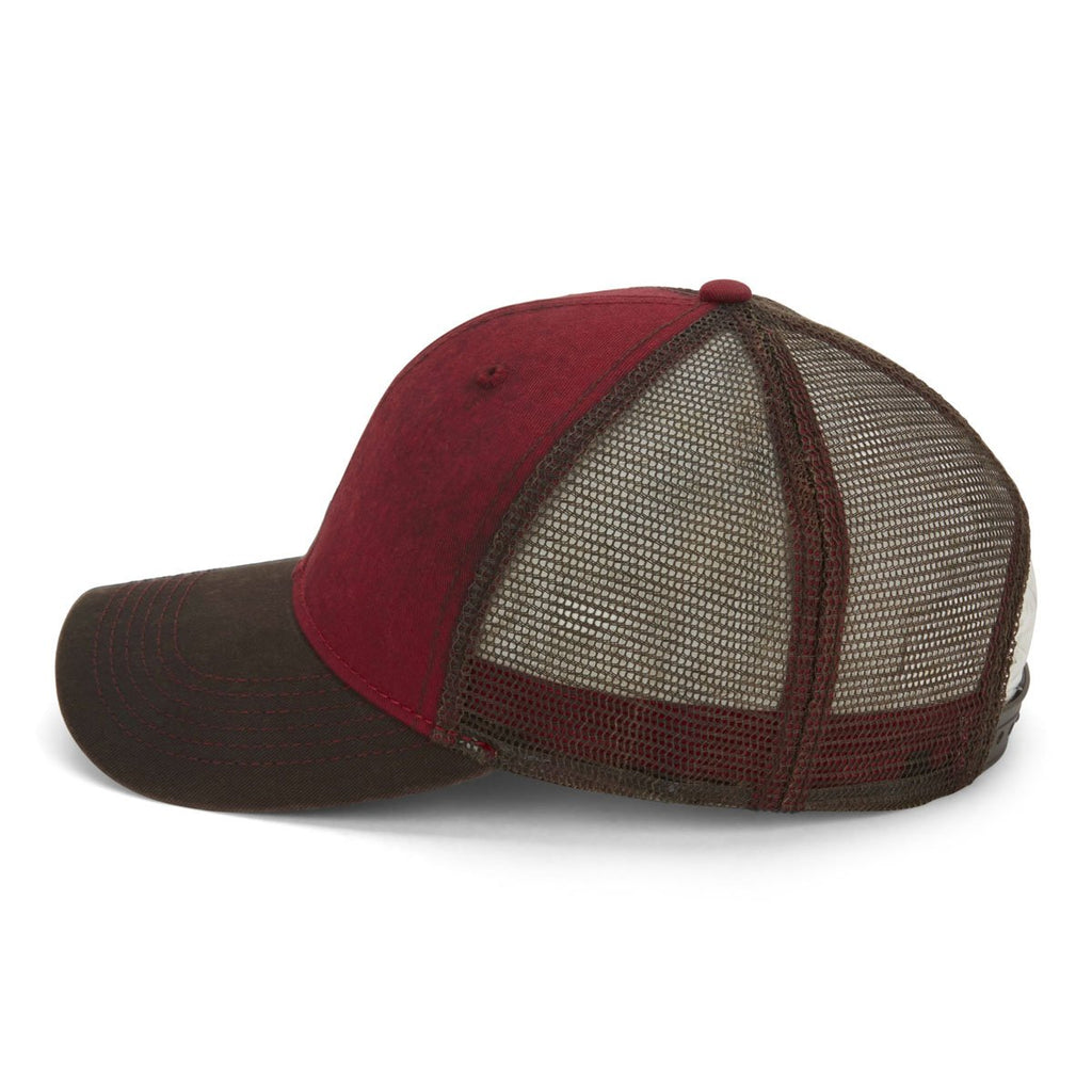 Paramount Apparel Cardinal/Cigar Dirty Washed Mesh Cap