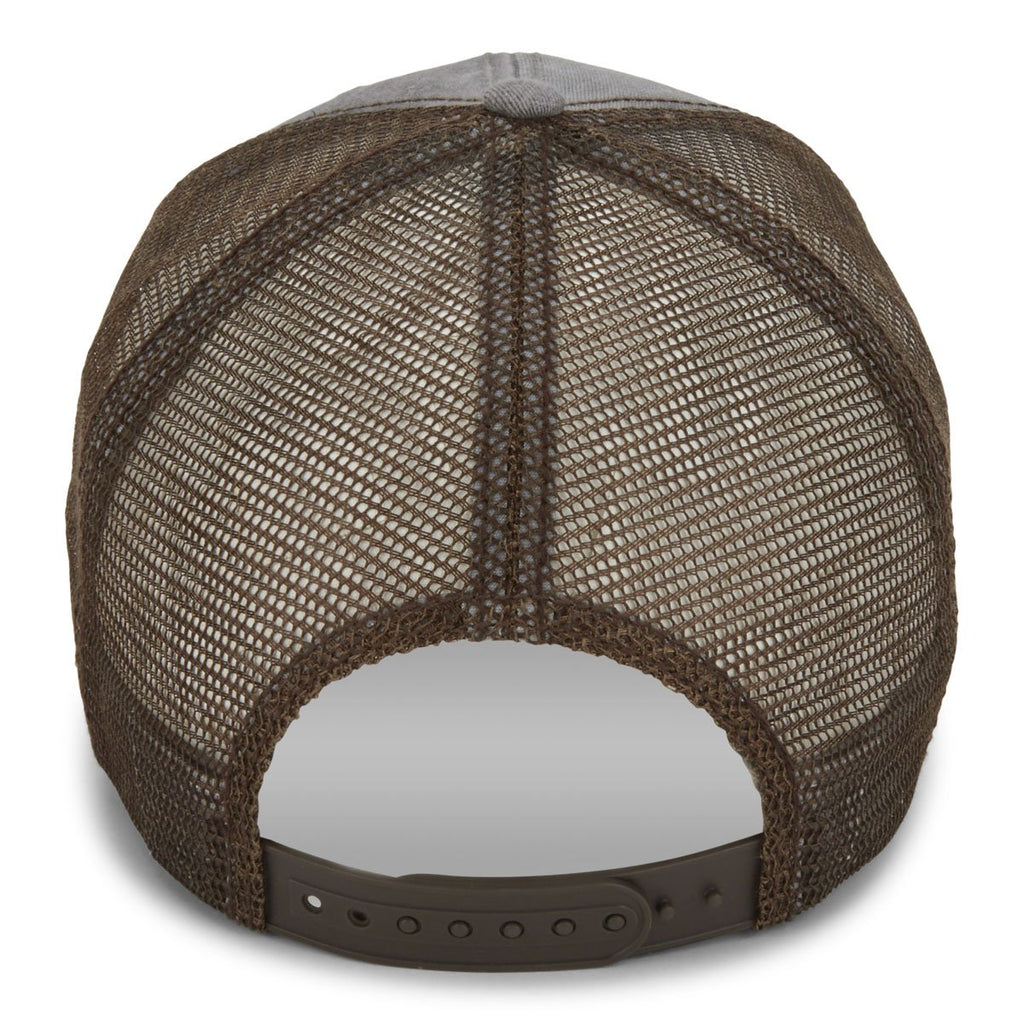 Paramount Apparel Grey/Cigar Dirty Washed Mesh Cap