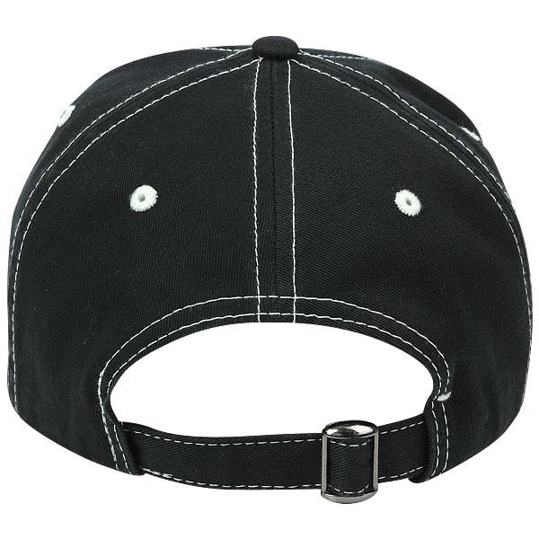 Paramount Apparel Black Contrast Stitching Garment Washed Cap