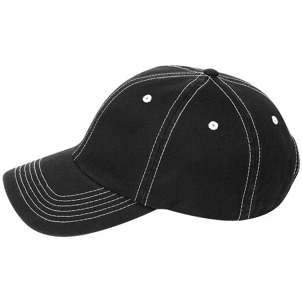 Paramount Apparel Black Contrast Stitching Garment Washed Cap