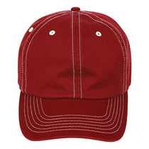 Paramount Apparel Dark Red Contrast Stitching Garment Washed Cap
