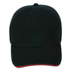 Paramount Apparel Black/Red Contrasting Sandwich Visor Garment Washed Cap