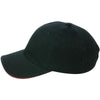 Paramount Apparel Black/Red Contrasting Sandwich Visor Garment Washed Cap
