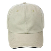 Paramount Apparel Khaki/Black Contrasting Sandwich Visor Garment Washed Cap