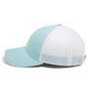 Paramount Apparel Aqua/White Chambray Linen Fine Mesh Cap