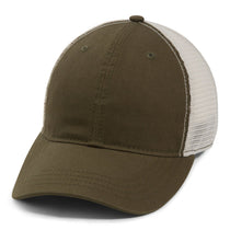 Paramount Apparel Earth Olive/Ivory Washed Soft Mesh Cap