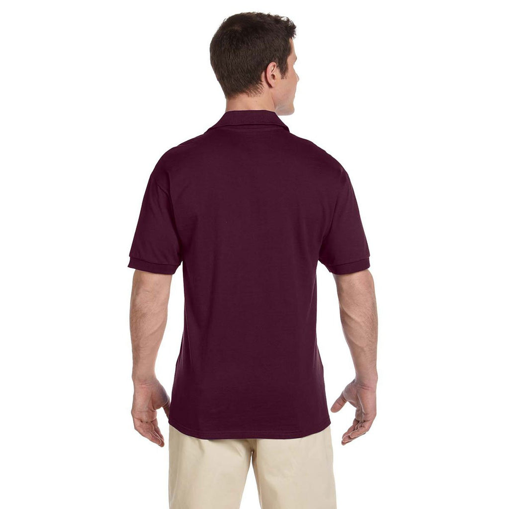 Jerzees Men's Maroon 6.1 Oz. Heavyweight Cotton Jersey Polo