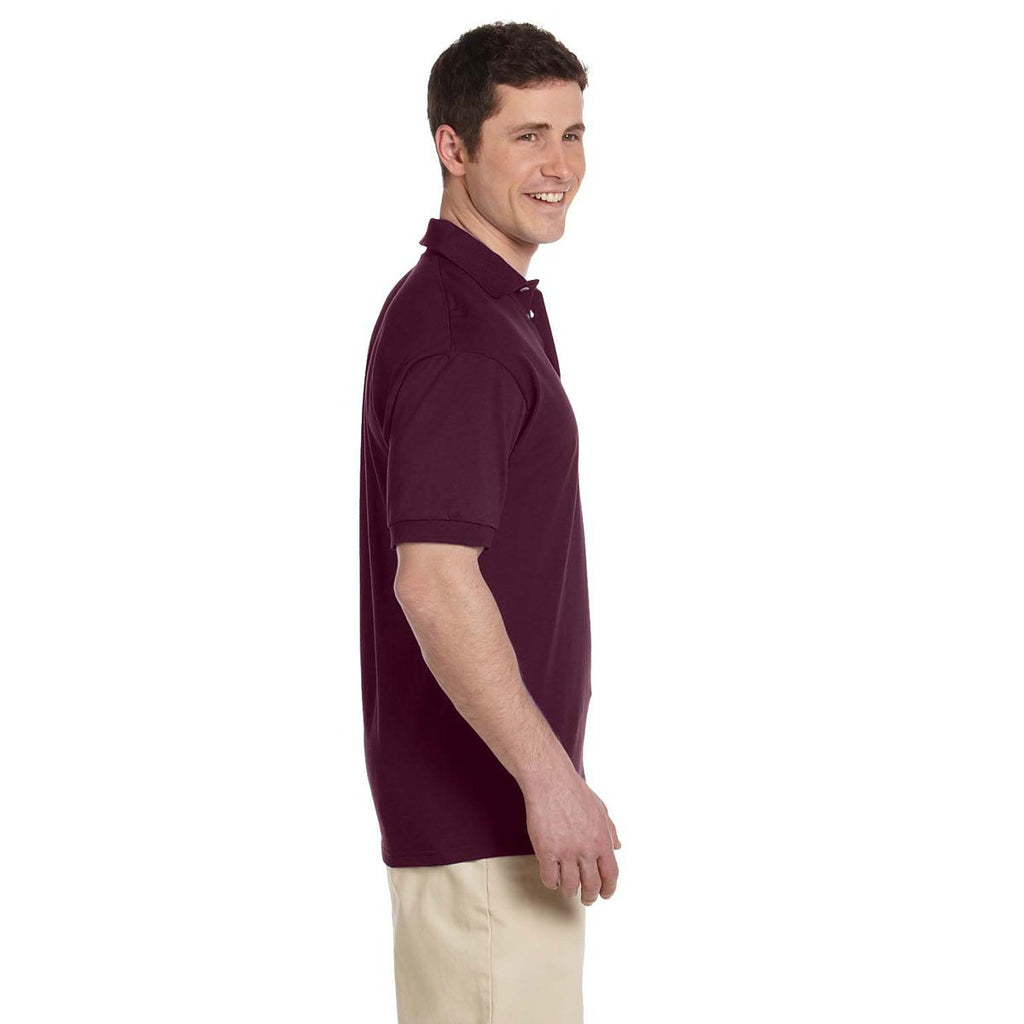 Jerzees Men's Maroon 6.1 Oz. Heavyweight Cotton Jersey Polo