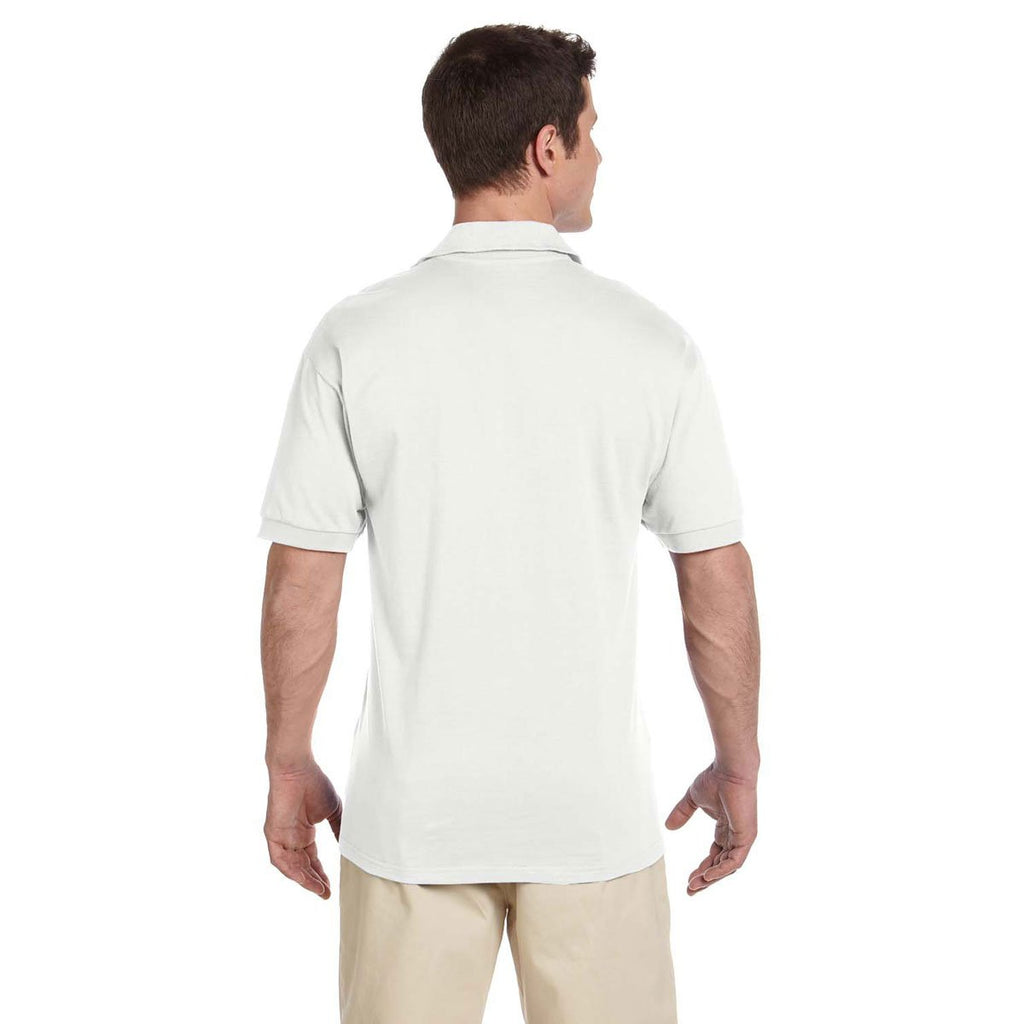 Jerzees Men's White 6.1 Oz. Heavyweight Cotton Jersey Polo