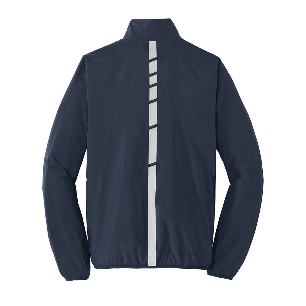 Port Authority Men's Dress Blue Navy Zephyr Reflective Hit Full-Zip Jacket
