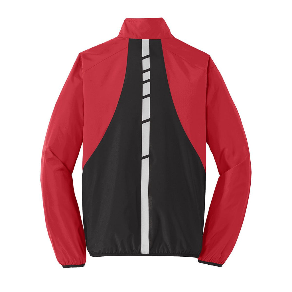 Port Authority Men's Rich Red/Deep Black Zephyr Reflective Hit Full-Zip Jacket